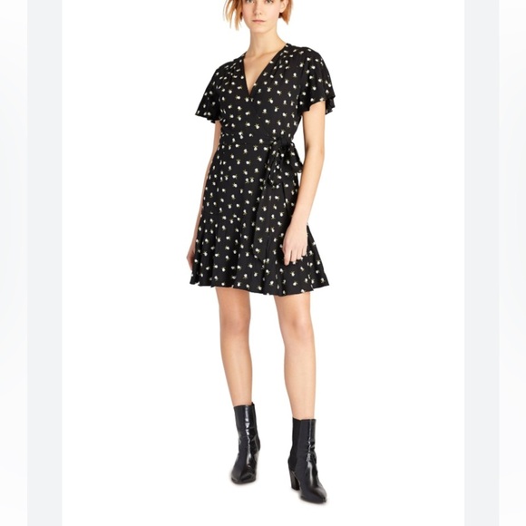Jill Stuart Womens Floral Short Sleeve V Neck Mini Sheath Dress 22775 - Picture 1 of 14